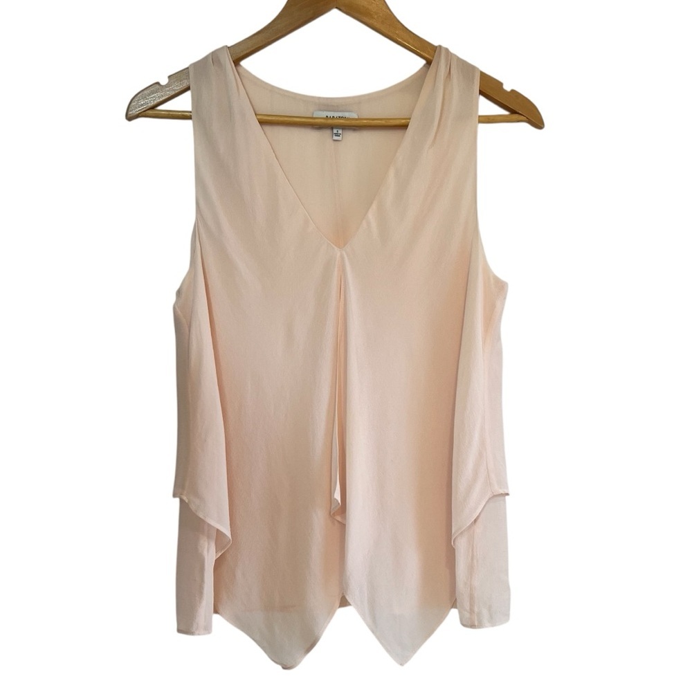 Babaton silk layered draped sleeveless v-neck top size S excellent condition